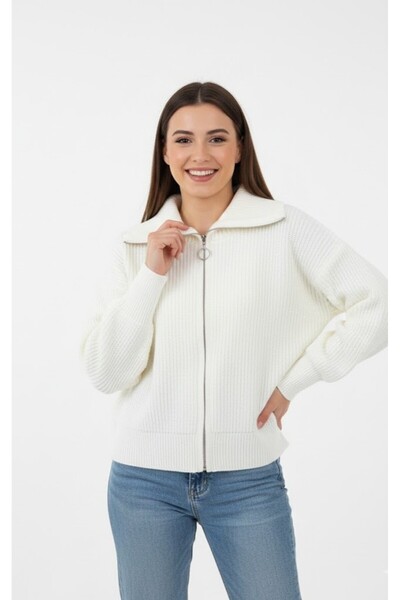 RAFF MAĞAZA Women's Zippered Cardigan
