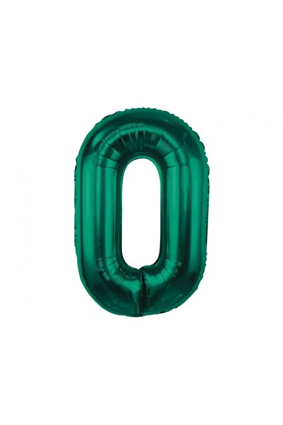 Godan Foil Balloon Number 0 Dark Green - 85 cm