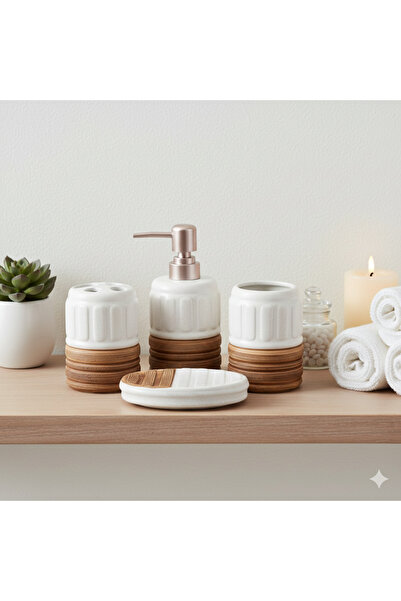 casa rosa 4-piece ceramic bath accessories set