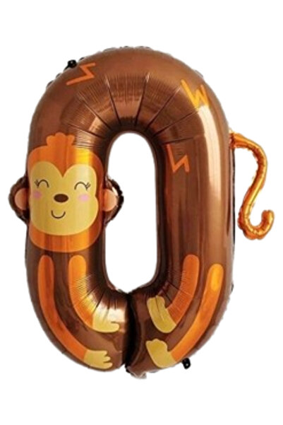 baloanepetrecere.ro Foil balloon number 0 monkey - 100 cm