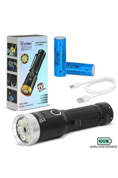 Tahtakale Dünyası Yeşil Lazerli El feneri 2800 lümen Mıknatıslı Özel seri Şar...