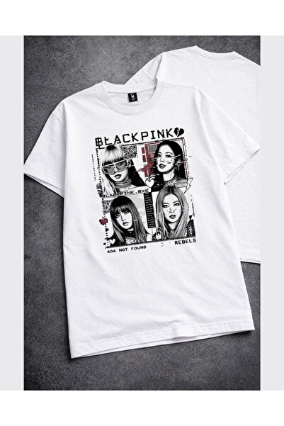 barsdepo Black Pink Printed T-Shirt, Oversized Unisex Tee Shirt Kids / Adult