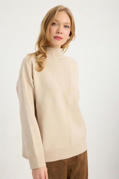 HomeStore Grooved Woven Mock Neck Knitwear