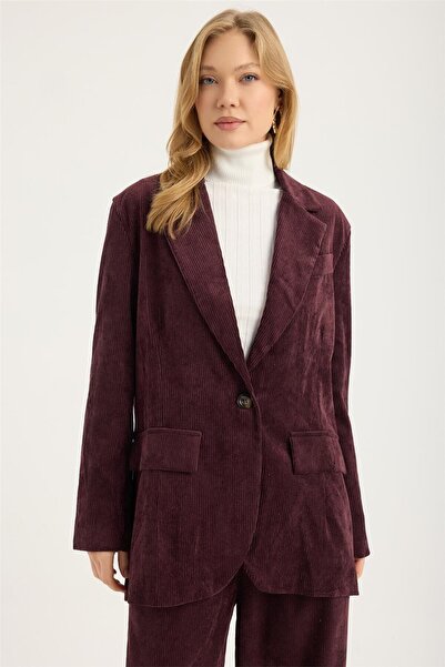 HomeStore Βελούδινο μπουφάν με 2 τσέπες