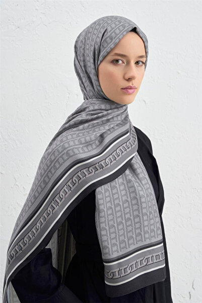 Armine Silk Cotton Monogram Shawl 23