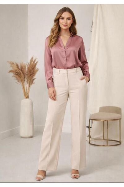 BERAY COLLECTİON Women's Palazzo Fabric Pants