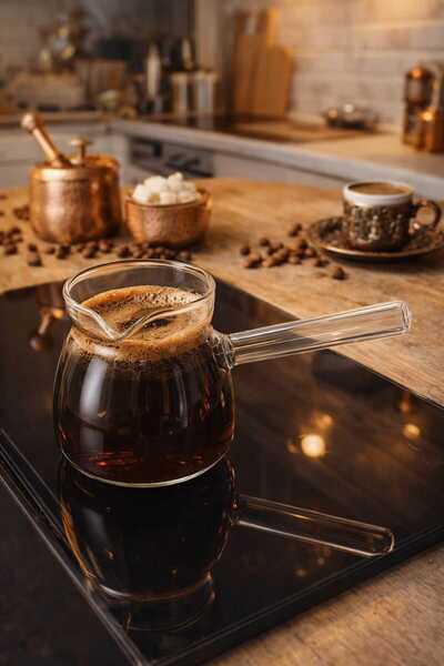 ZERAFET Cam Borosilikat Cezve - 400 ML