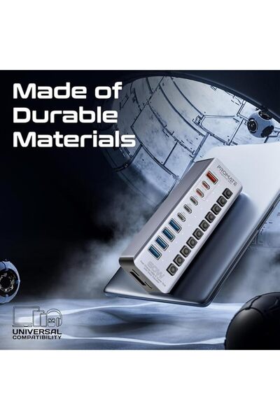 Promate موزع GigaTower USB-C بقوة 60 واط