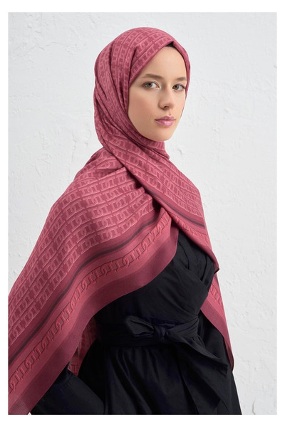 Armine Silk Cotton Monogram Shawl 26