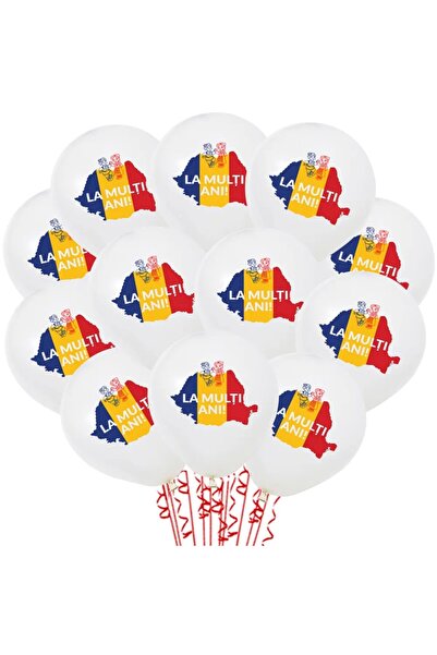 baloanepetrecere.ro Set of 12 Romania Day latex balloons 30 cm