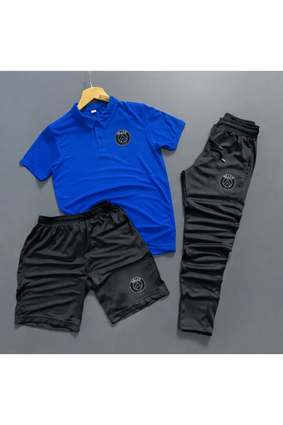 NOFLEN Ανδρικό σετ φόρμας κατάδυσης με εμπριμέ 3 τεμαχίων με γιακά πόλο