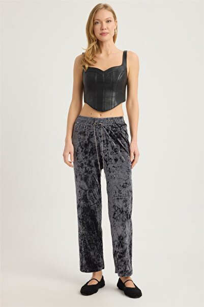 HomeStore Crinkled Velvet Pants