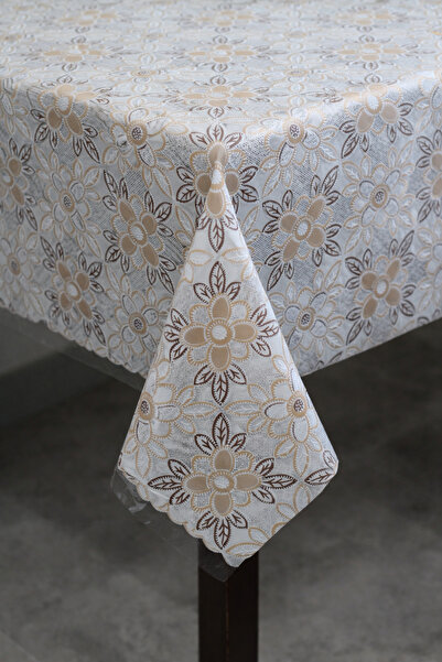 Soft Kare Premium Lace Look Pvc Tablecloth – Wipeable, Waterproof Oilcloth, E...