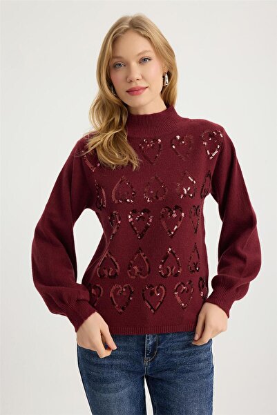 HomeStore Πλεκτά με ψηλό γιακά και παγιέτες