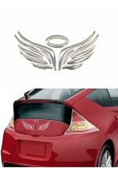 Yash Car ornament 3D angel wings, 16cm x 5cm, silver color