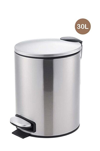 Trust Stainless Steel Trash Bin 30L Silver Anti-Fingerprint & Soft Close Lid