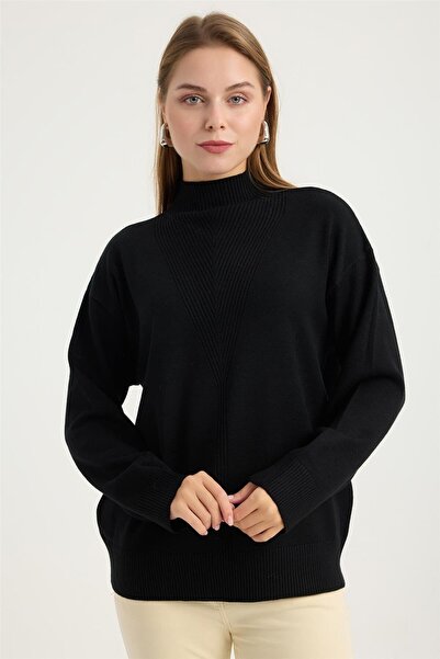 HomeStore Πλεκτό με ραβδωτή ύφανση και όρθιο γιακά