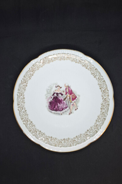 LIMOGES Fragonard Patterned French Porcelain Serving Plate 24 cm