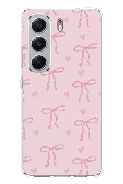 TechTree Tecno Camon 40 Compatible Pink Heart Bows Printed Silicone Case