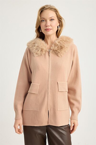 HomeStore Cardigan cu margini de pluș