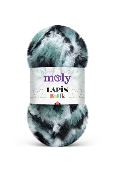 Moly Lapin Batik Tavşan Tüyü Dokulu Peluş Ebruli Örgü İpi 100gr - [Color No: ...