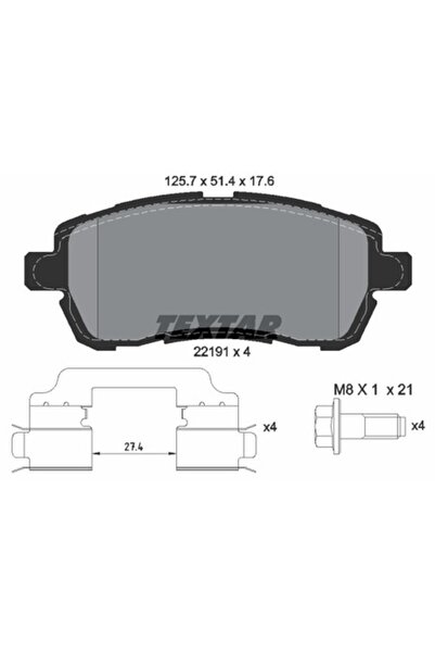 TEXTAR Set plăcuțe de frână 2219103