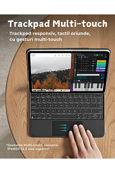 gelle Husa cu Tastatura pentru iPad compatibil cu iPad 11" A16 (2025), 10th Generation (2022) 10.9"