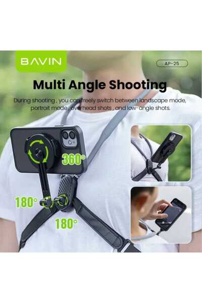 Bavin Universal phone holder that attaches around the neck with a magnetic cl...
