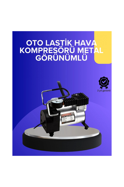 byhodi Compresor de aer pentru anvelope auto cu corp metalic 12v 140 PSI, umf...