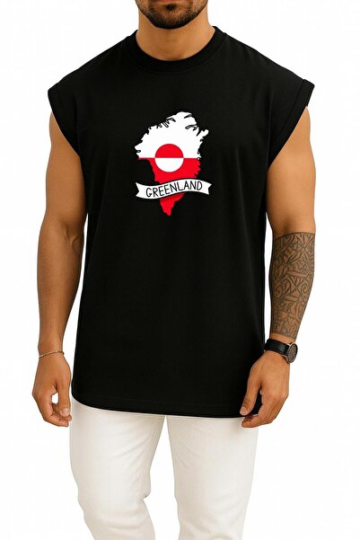 Bahriyeli Collection Oversized Greenland Denmark Chest Printed Athlete