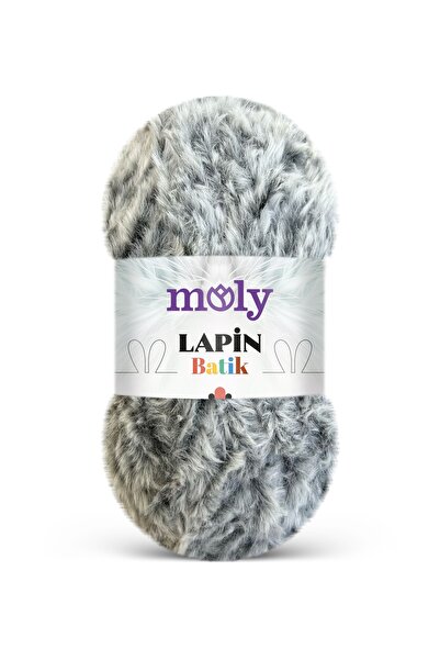 Moly Lapin Batik Tavşan Tüyü Dokulu Peluş Ebruli Örgü İpi 100gr - [Color No: ...