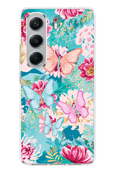 TechTree Tecno Camon 40 Compatible Butterflies and Flowers Printed Silicone Case
