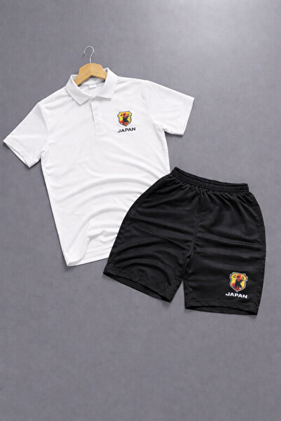 NOFLEN Polo Yaka Japan Printed 2-Piece Shorts Set