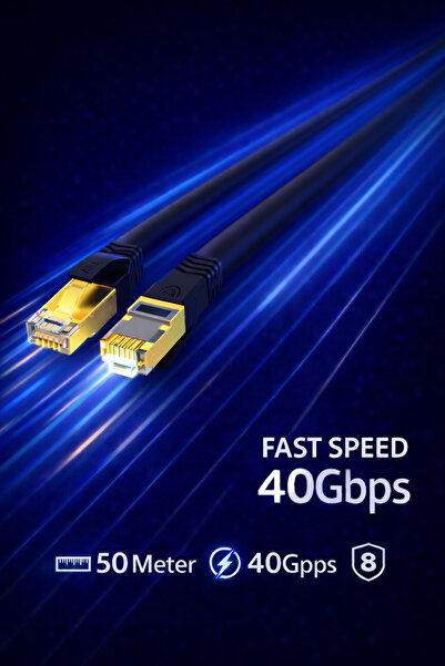ASA كابل إيثرنت Cat8 بطول 50 مترًا، عالي السرعة 40 جيجابت في الثانية، 2000 مي...