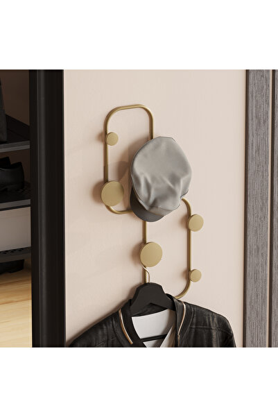 MOİRA Altın Gold,Dekoratif Metal Duvar Askısı Modern Tasarım Antre Banyo Hol ...