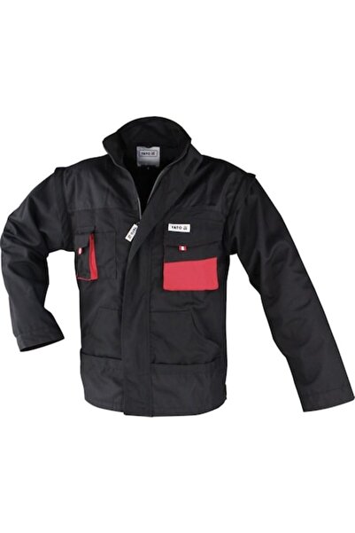 yato Jachetă de lucru, Yato, Poliester/Bumbac, 8 Buzunare, Negru/Roșu, XL