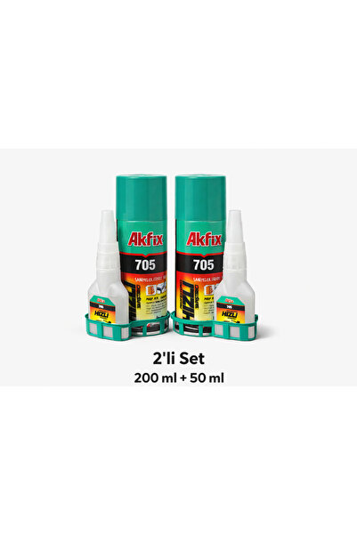 Akfix 705 Hızlı Yapıştırıcı + Sprey 2’li Set (200 ml + 50 ml)
