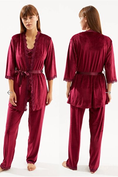 Mila 3’lü Kadife Pijama Takımı