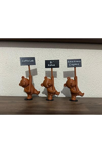Miralux Dekoratif 3'Lü Ayıcık Seti – Kahve Köşeleri / Sevimli Masa Üstü /Sunu...