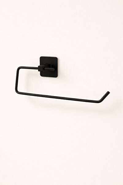 Mirilliahome Siyah Renk Yapışkanlı Rulo Havluluk | Delmesiz Kağıt Havlu Askıs...