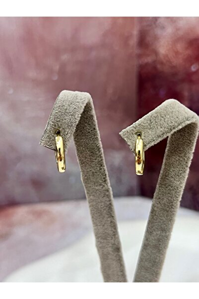 XUPING JEWELRY Klipsli Gold Halka Küpe (14k Gold 1,2cm)