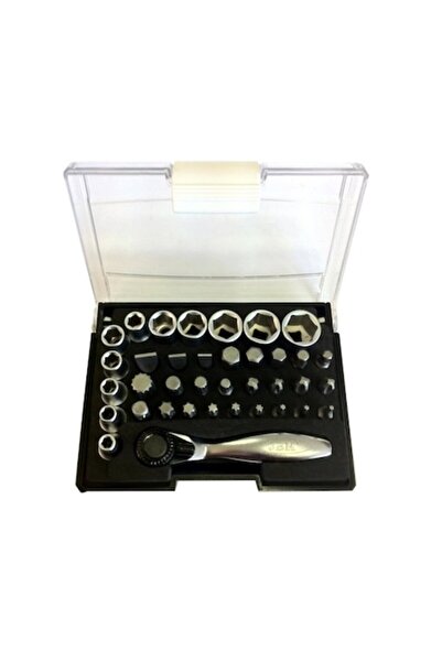 JBM 00855 Set de chei tubulare cu clichet telescopic, 38 de piese