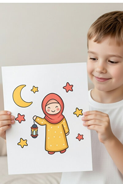 Kt Grup Fener Tutan Kız Çocuk Ve Yıldızlar Ramazan Priz Üstü Sticker