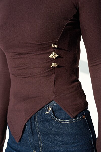 Nil's BUTİK Belden Buttoned Asymmetrical Cut Blouse