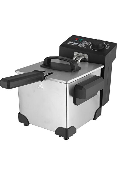 HOME MASTER Electric Oil Fryer, 1000 Watts 1.5 Liters, HM-520 - Silver Black