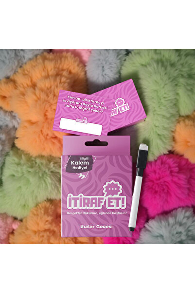 İtiraf Et Mini Kızlar Gecesi Eğlenceli Grup Oyun Kartları Kalem Hediyeli