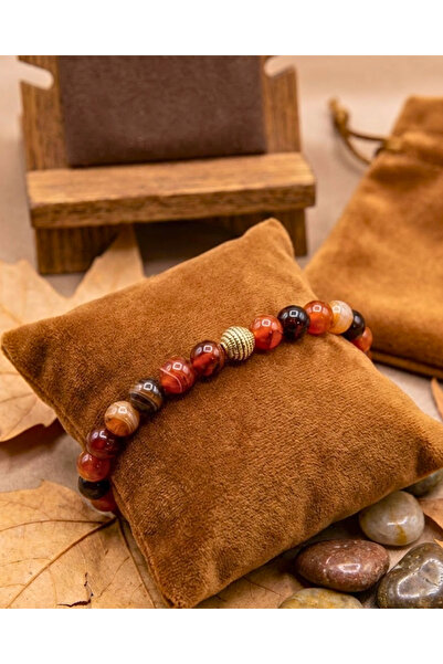 SUFİ TESBİH VE ESANS Natural Agate Stone Bracelet - Stress-Relieving and Ener...