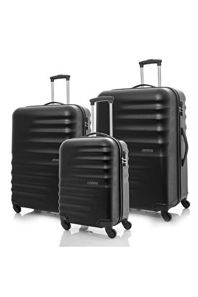 American Tourister طقم بريستون ثلاثي القطع، أسود اللون، معتمد من إدارة أمن ال...