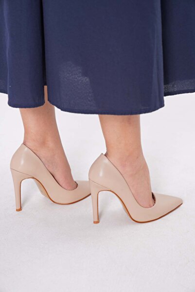 nuvilo حذاء نسائي بكعب رفيع 10.5 سم بمقدمة مدببة