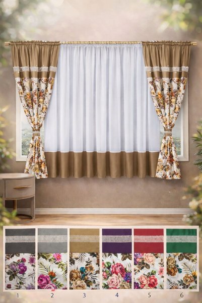 Deluxe Set de 2 perdele (150x160cm) + draperie (400x160cm)